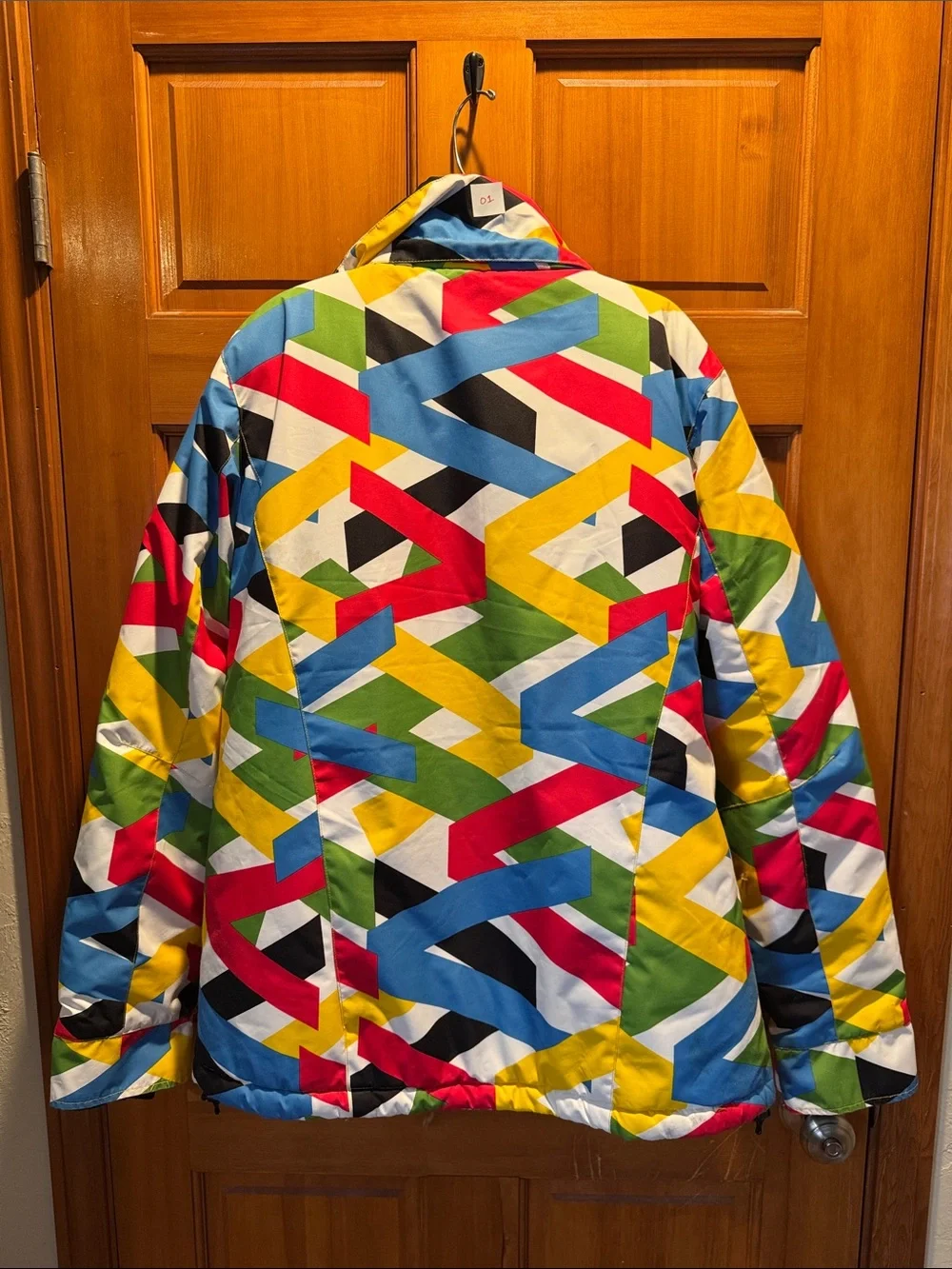 Wild Snow Multi-Color Geometric Ski Snowboard Jacket - Youth XL